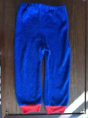 Kids World Vintage Blue Terrycloth Pants with Red Cuffs Size 3